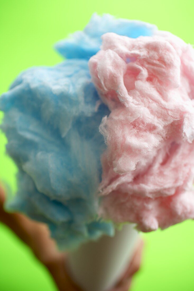 Close Up of Pink and Blue Cotton Candy