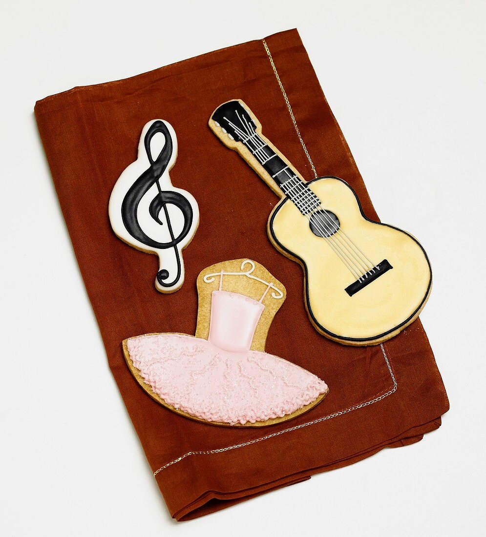Three Assorted Themed Sugar Cookies: Music and Ballet