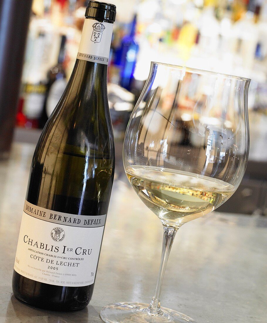 Chablis in bottle and glass