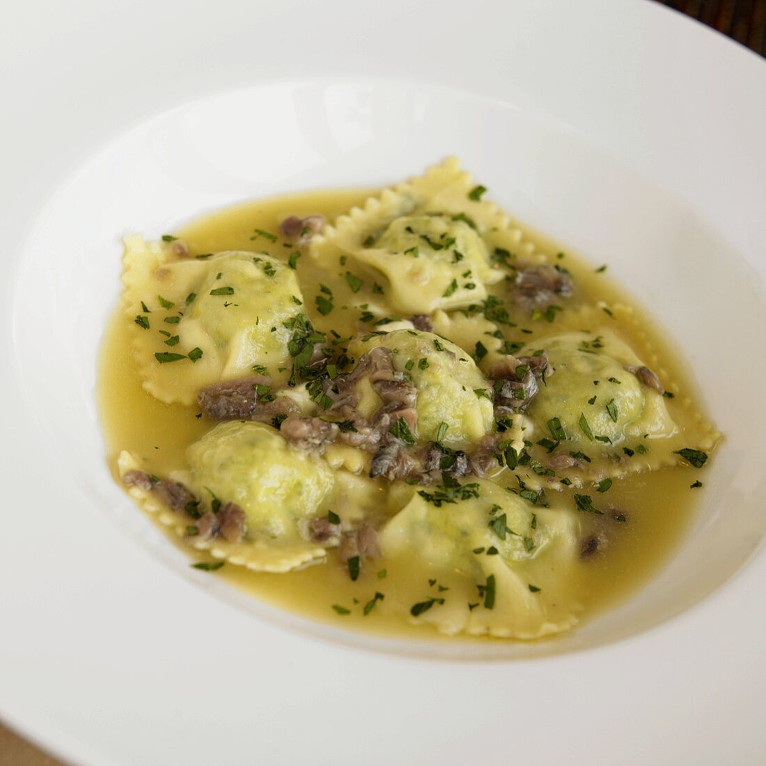 Ravioli in an Anchovy Butter Sauce