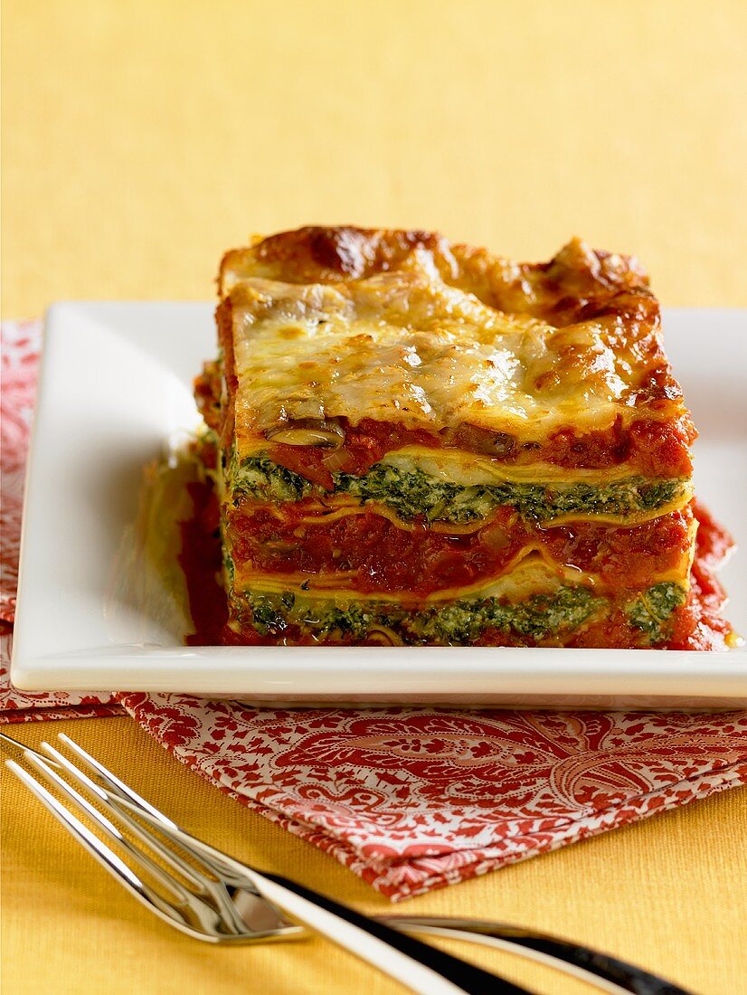 Lasagne vegetariane (Spinach and tomato lasagne, Italy)