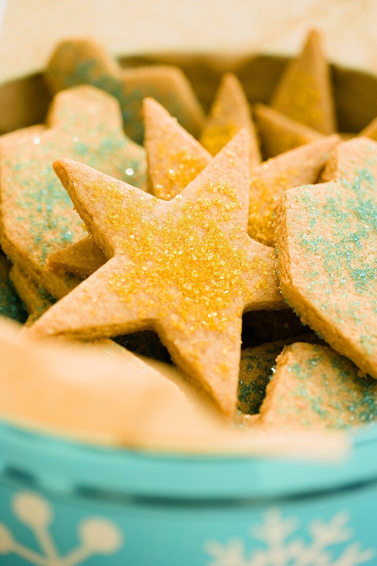 Bowl of Sugar Cookies with Colored Sugar Crystals