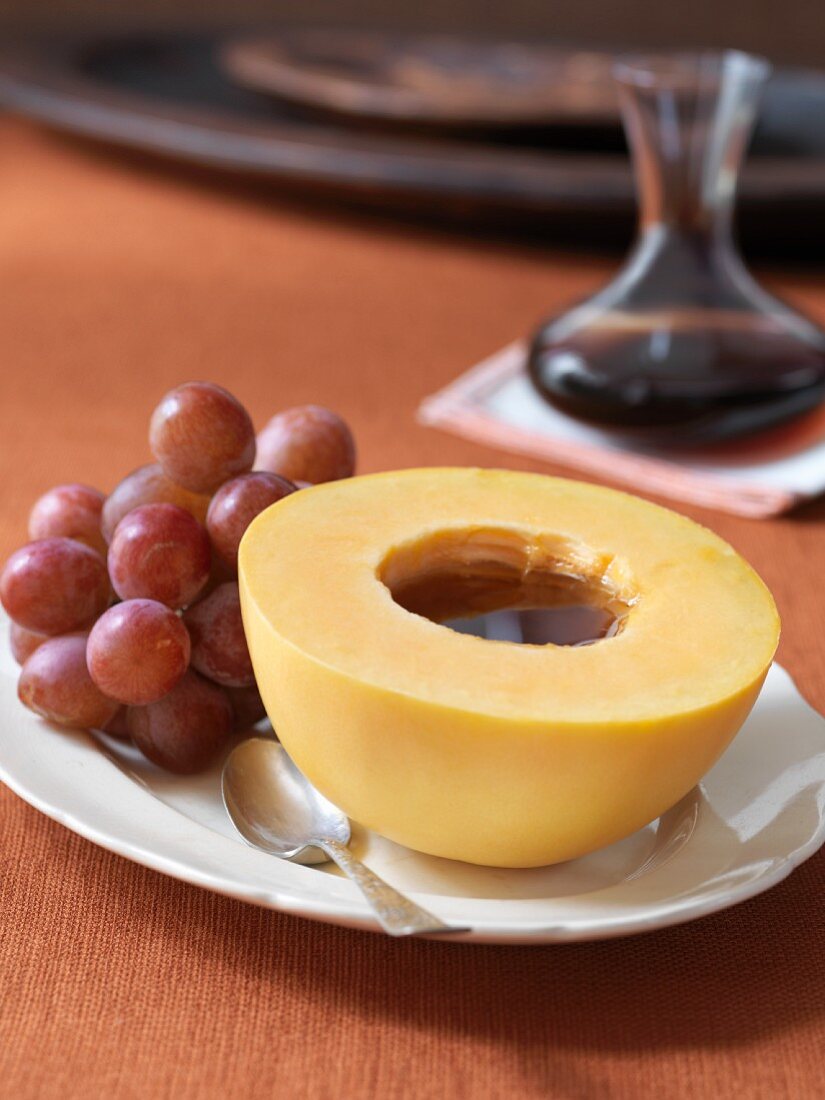 Melone al balsamico (Cantaloupe-Melone mit Balsamico-Essig)