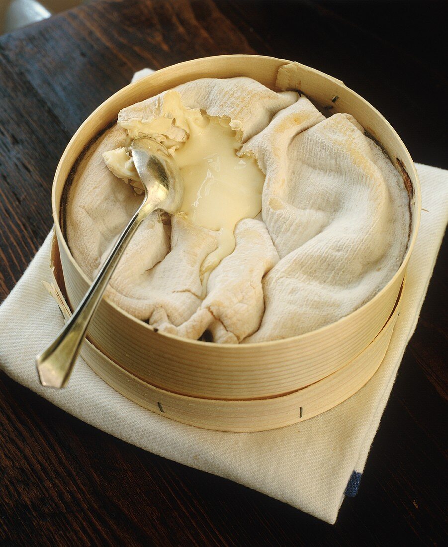 Vacherin Cheese with a Spoon