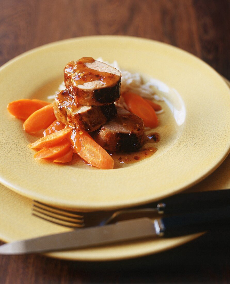 Asian Style Pork Loin with Carrots