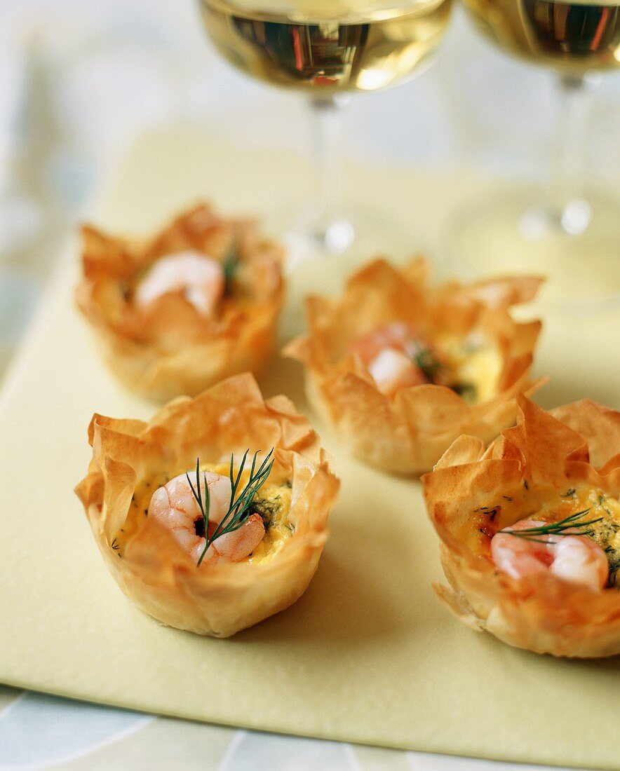 Egg and Shrimp Phyllo Cups
