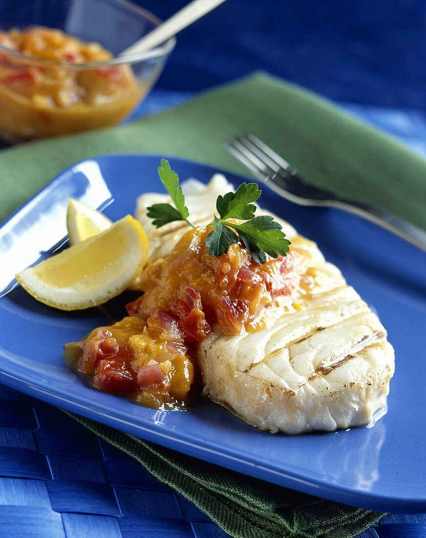 Grilled Fish with Sauce