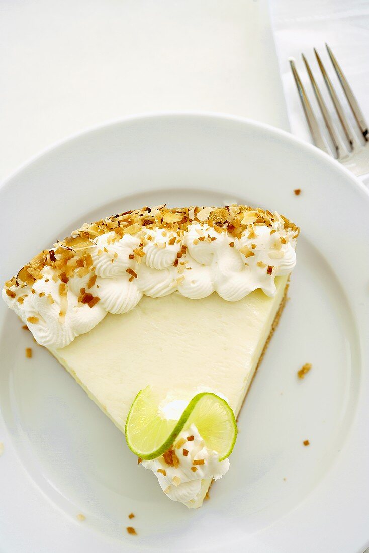 Ein Stück Key Lime Pie (Limettenkuchen, USA)