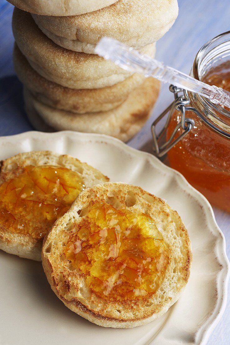 An English Muffin with Orange Marmalade