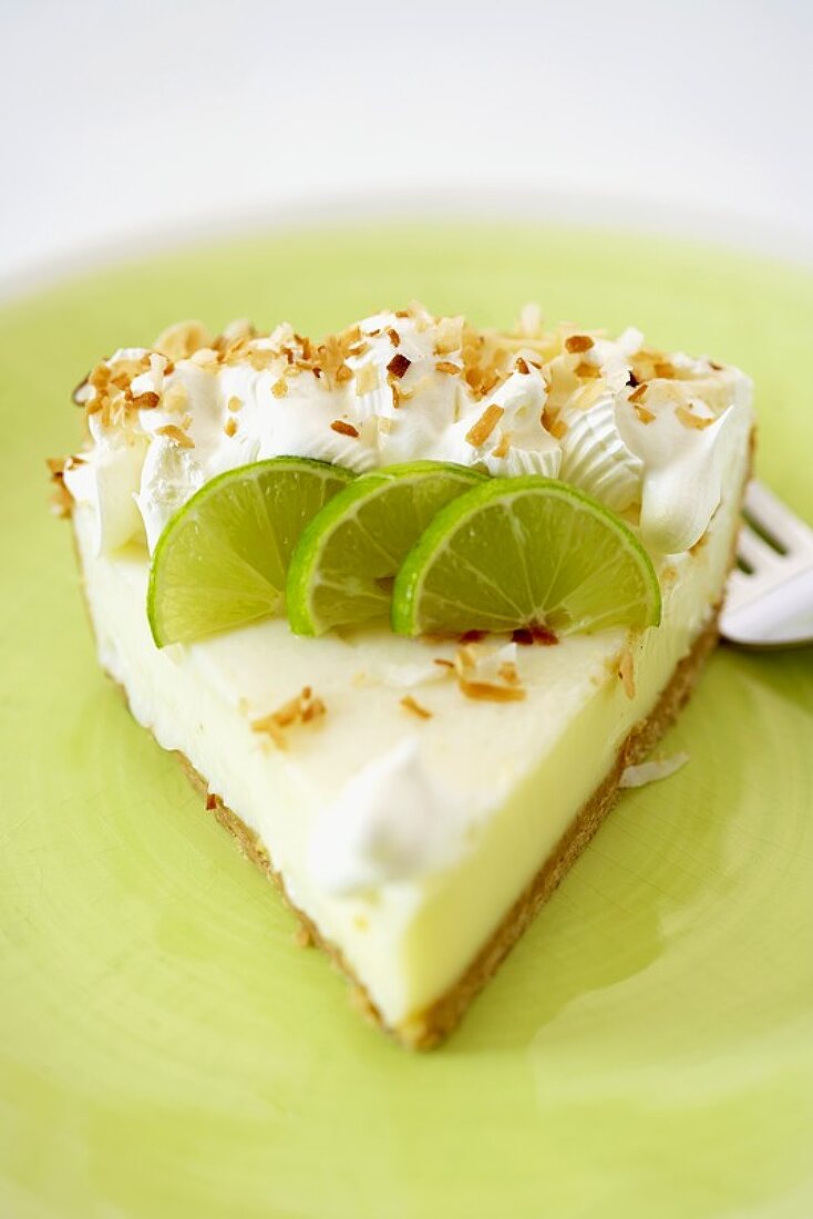 Ein Stück Key Lime Pie (Limettenkuchen, USA)