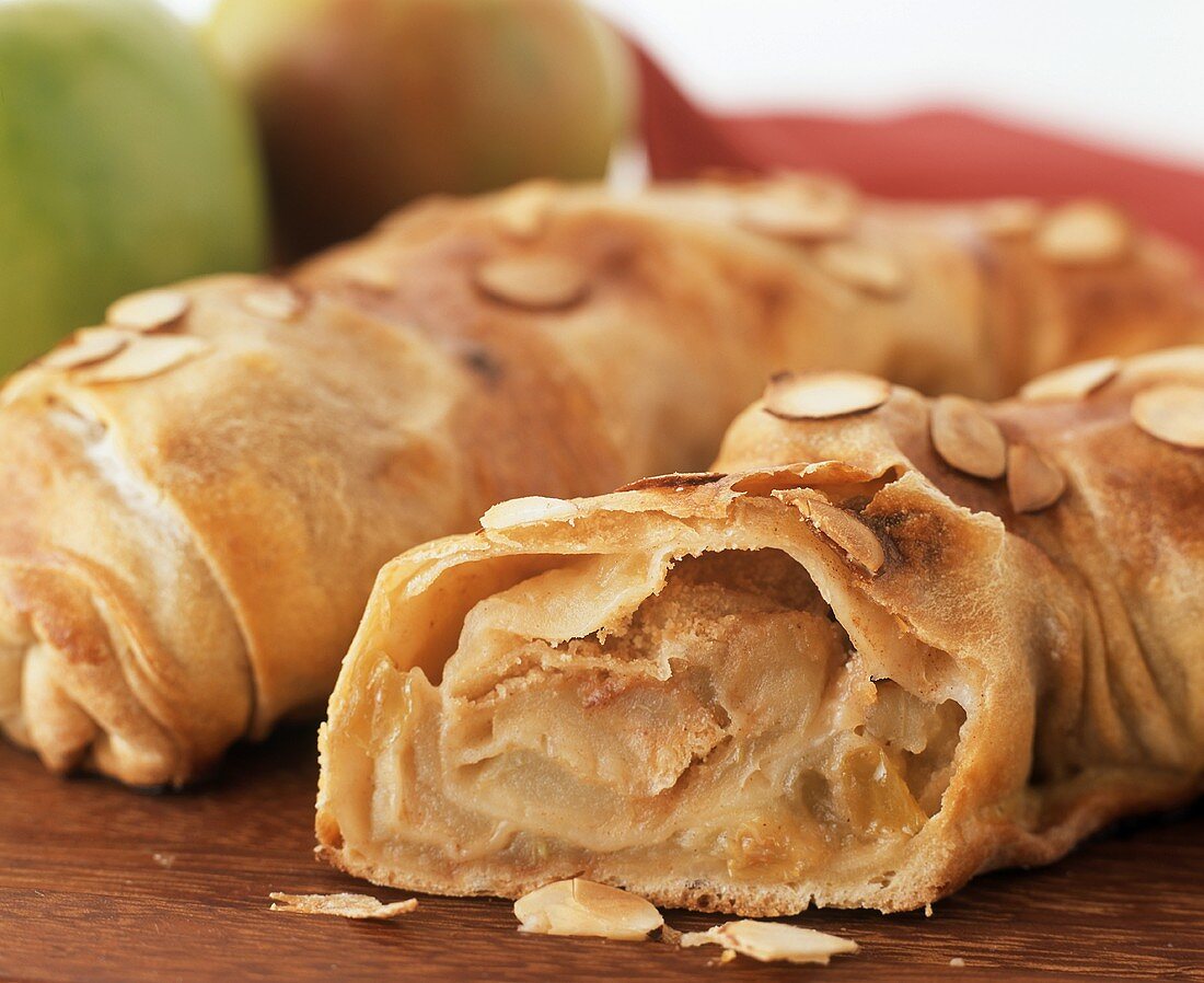 Apple Strudel with Apples in Background