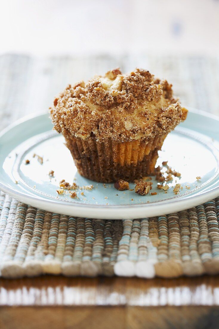 Coffee Cake Muffin on a Plate