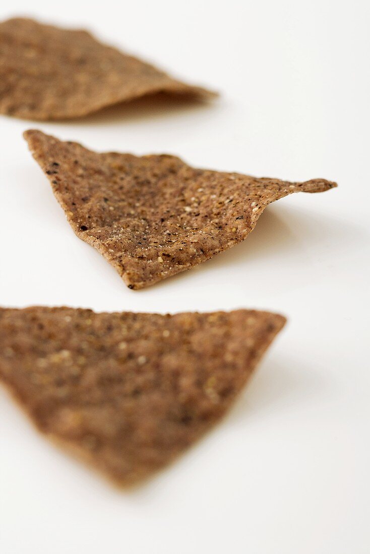 Three Multi Grain Chips on a White Background