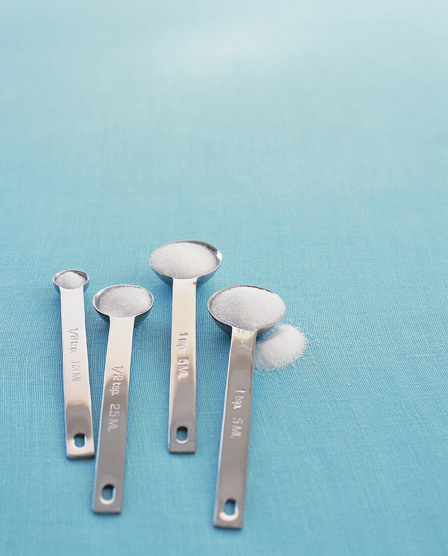 Set of Metal Measuring Spoons with Salt