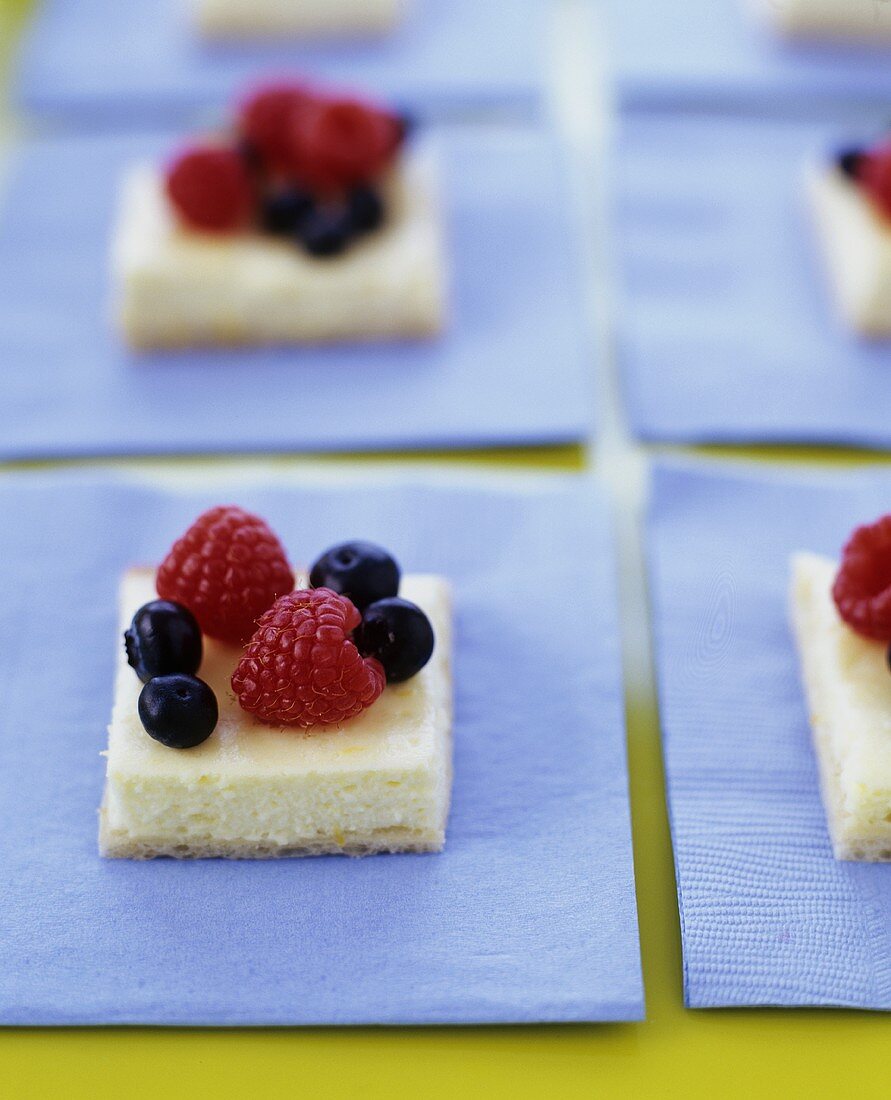 Cream Cheese Squares Topped with Berries