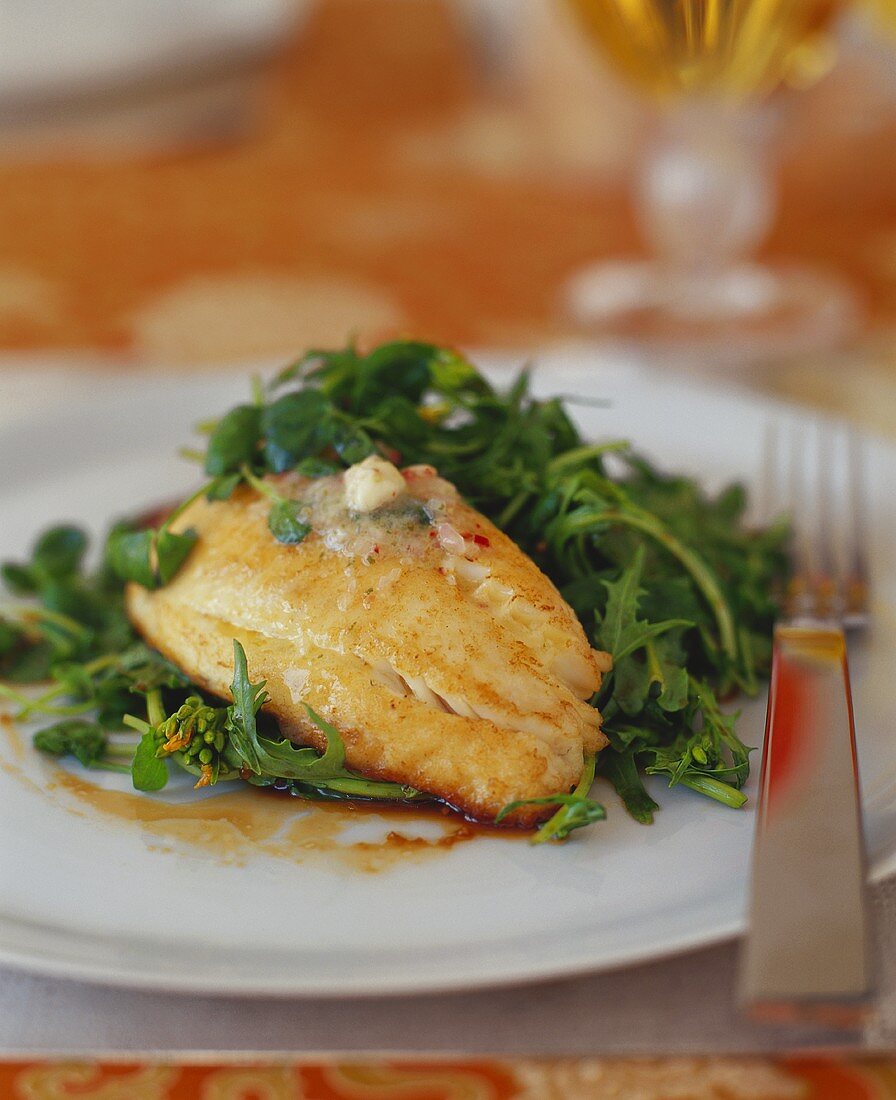 Fish Fillet with Broccoli Rabe