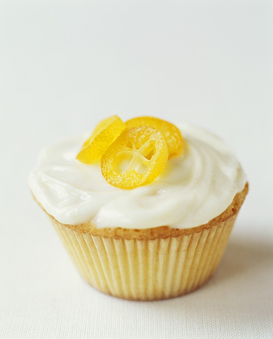 Frosted Cupcake with Candied Fruit
