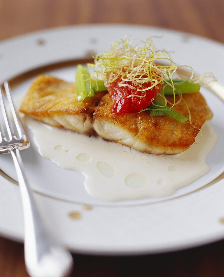 Pan Fried Fish Fillet with Cream Sauce