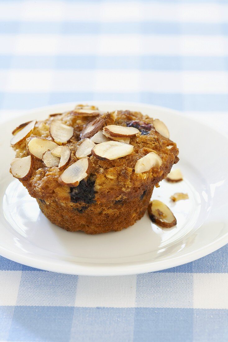 Blueberry Pear Muffin with Slivered Almonds