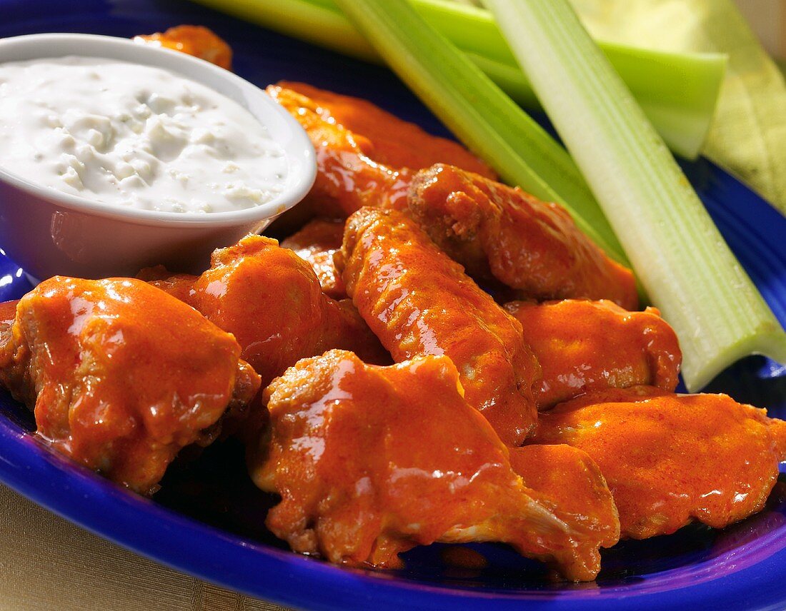 Buffalo Chicken Wings; Blue Cheese Dressing and Celery