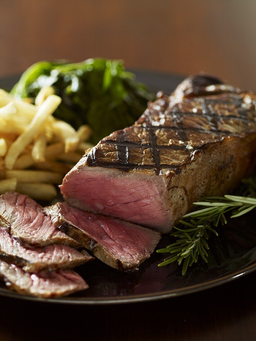 Sliced Grilled New York Steak with Fries
