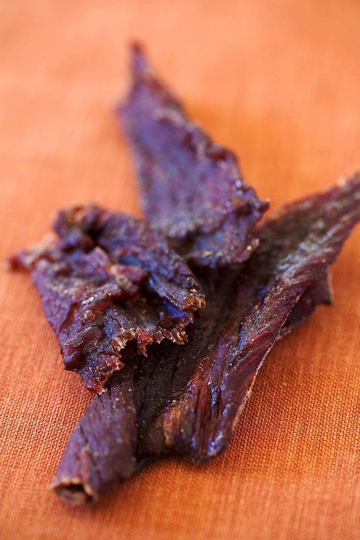 Beef Jerky on Orange