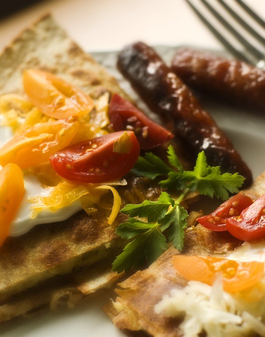 Breakfast Quesadilla with Sausage