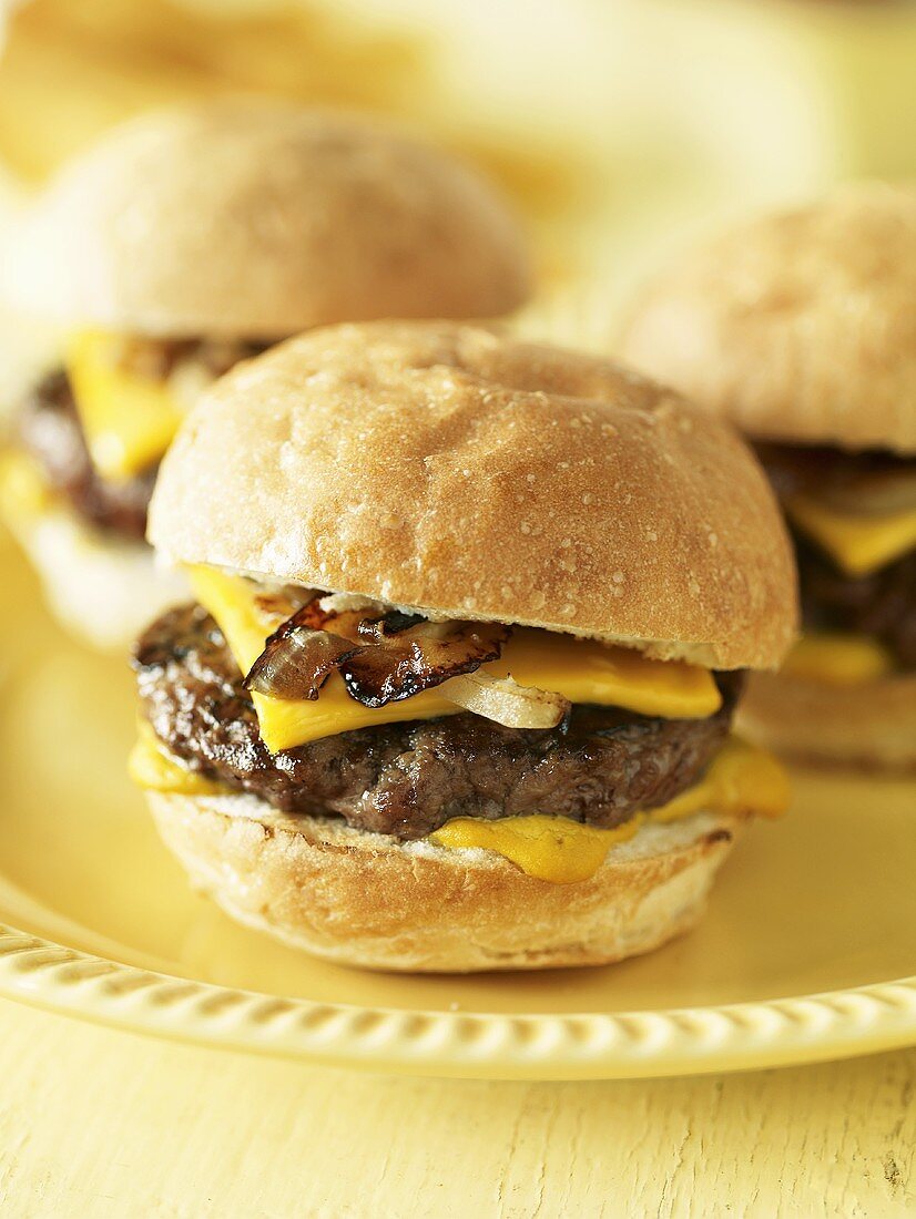 Mini Cheeseburgers on a Plate