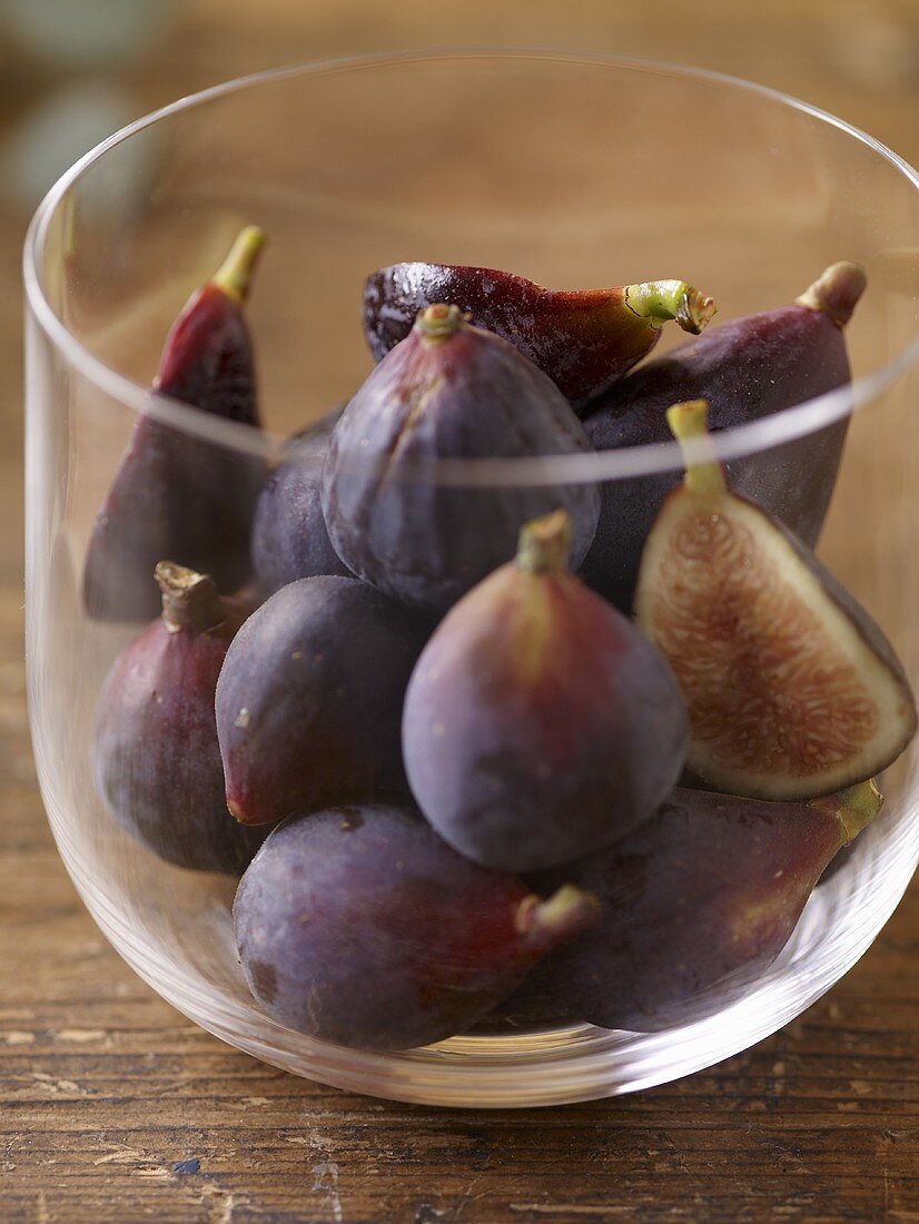 Fresh Figs in a Deep Glass Bowl
