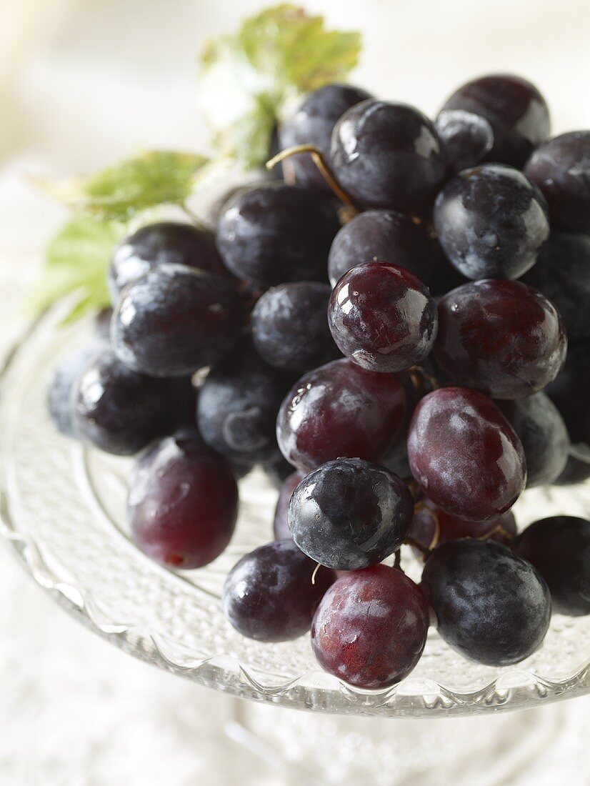 Fresh Red Grapes; Close Up
