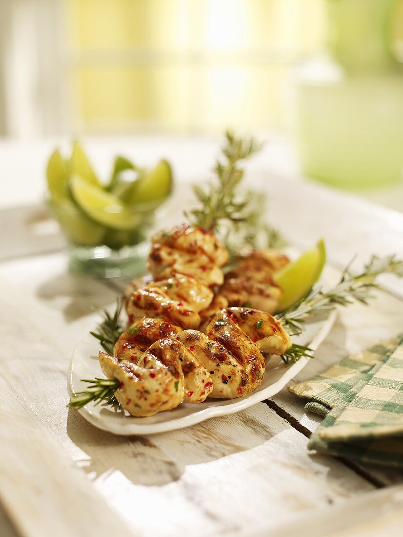 Grilled Chicken on Rosemary Skewers