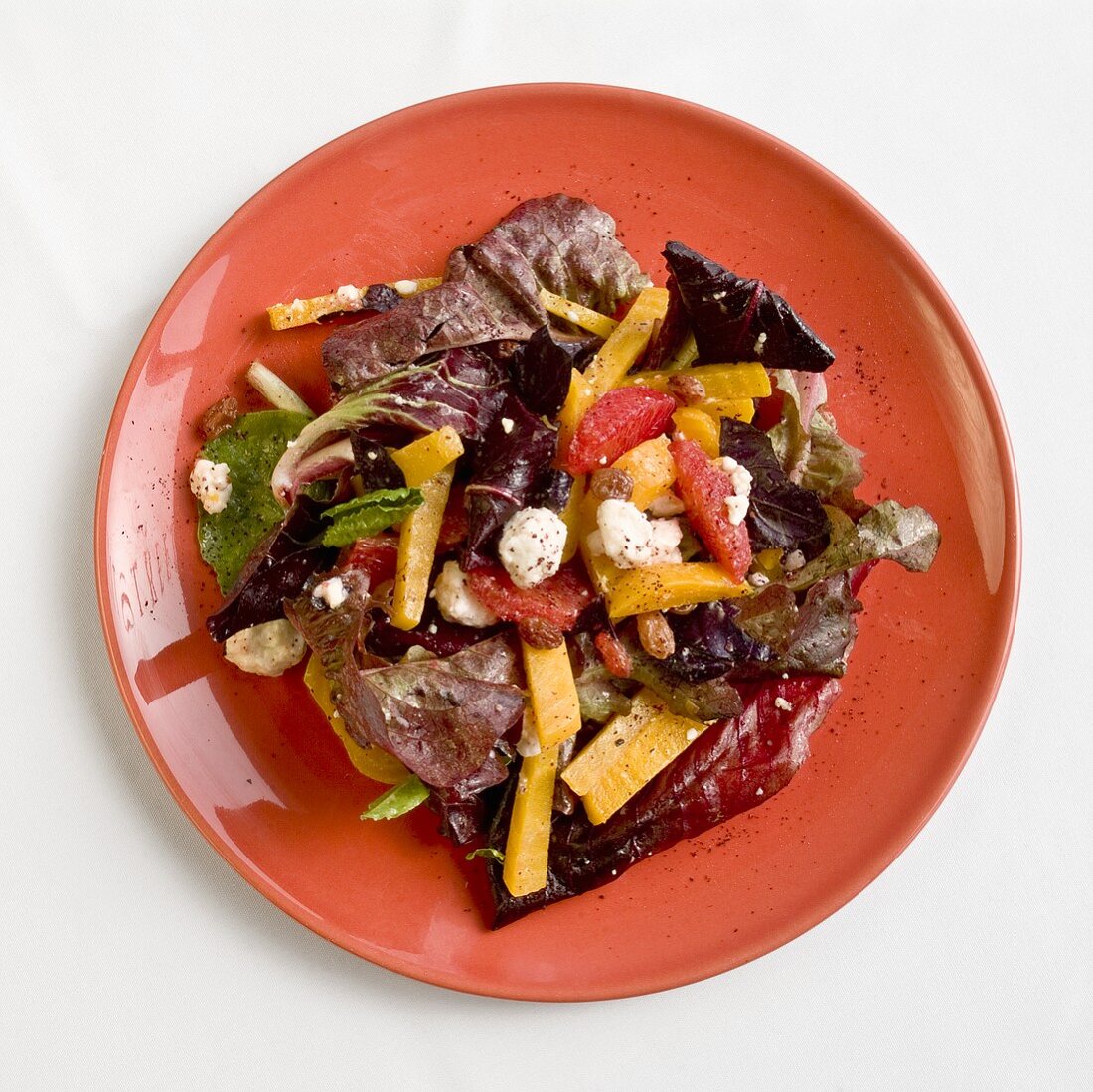 Radicchio Salad with Golden Beets, Blood Orange and Goat Cheese