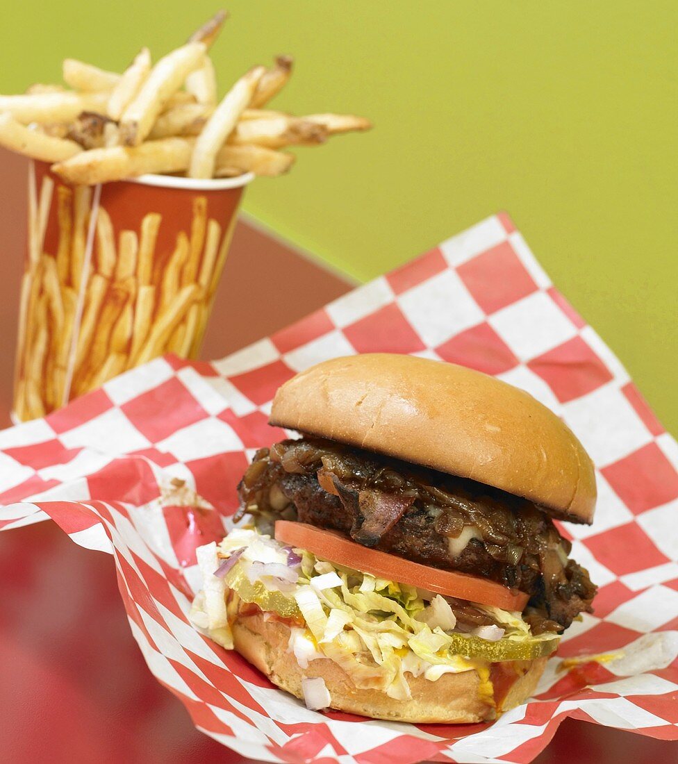 Bacon Cheeseburger with Fries