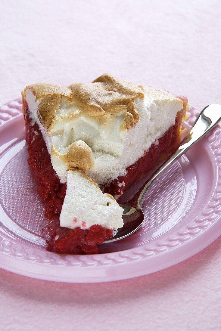 Slice of Raspberry Meringue Pie