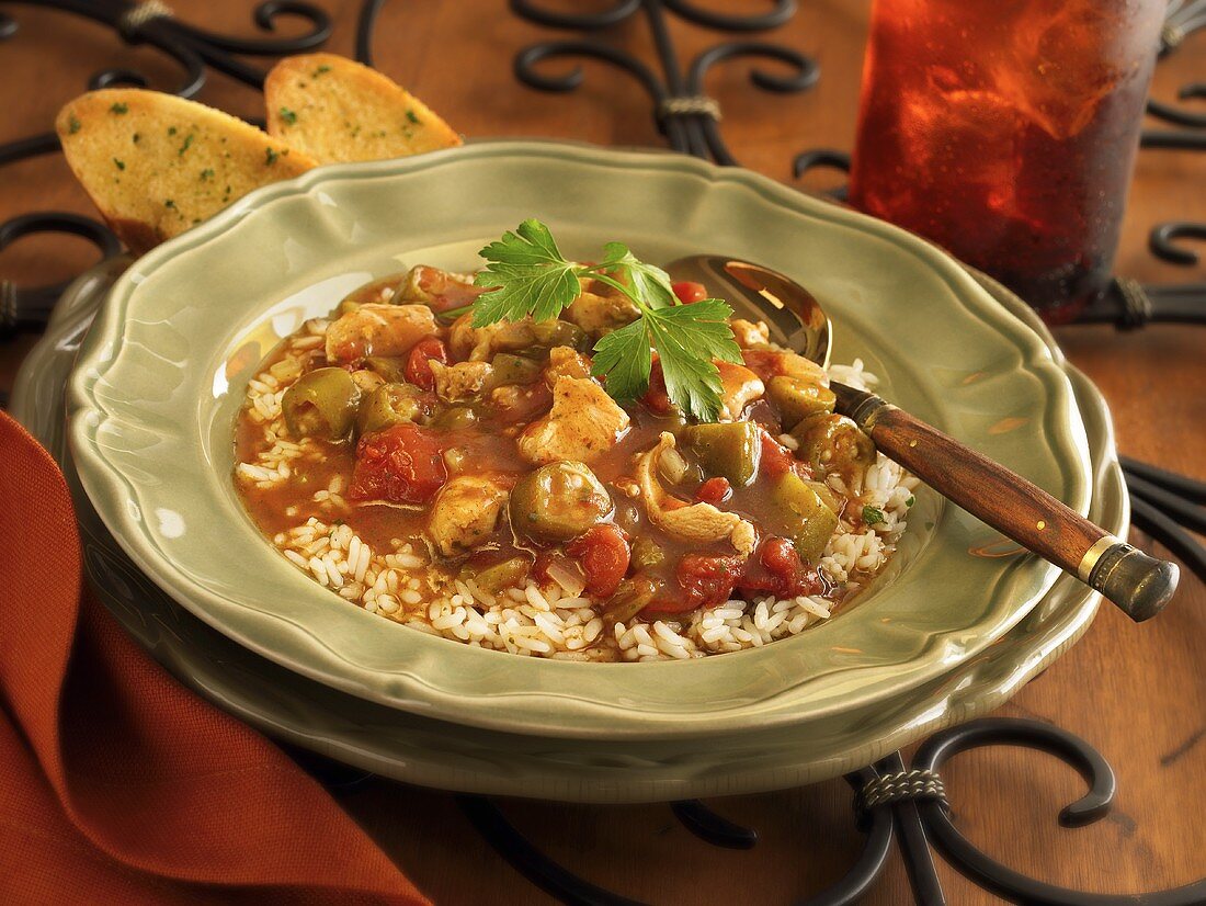 Chicken Gumbo Over Rice