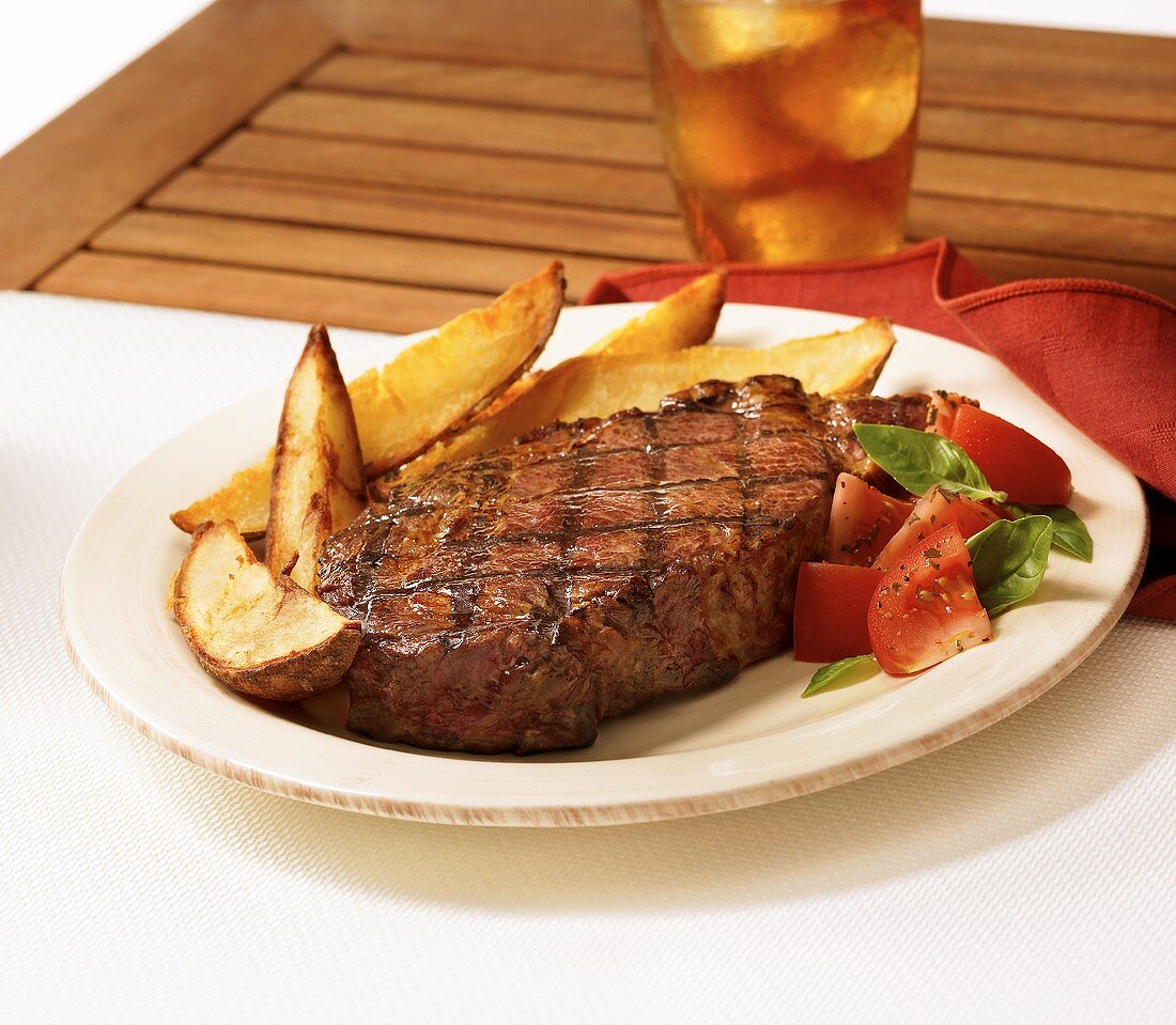 Grilled Rib Eye Steak with Steak Fries