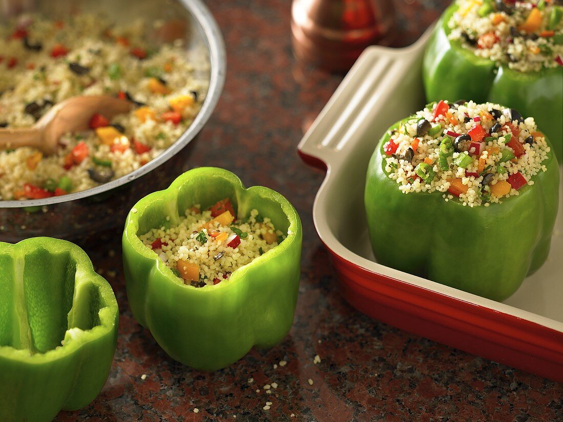 Preparing Stuffed Peppers