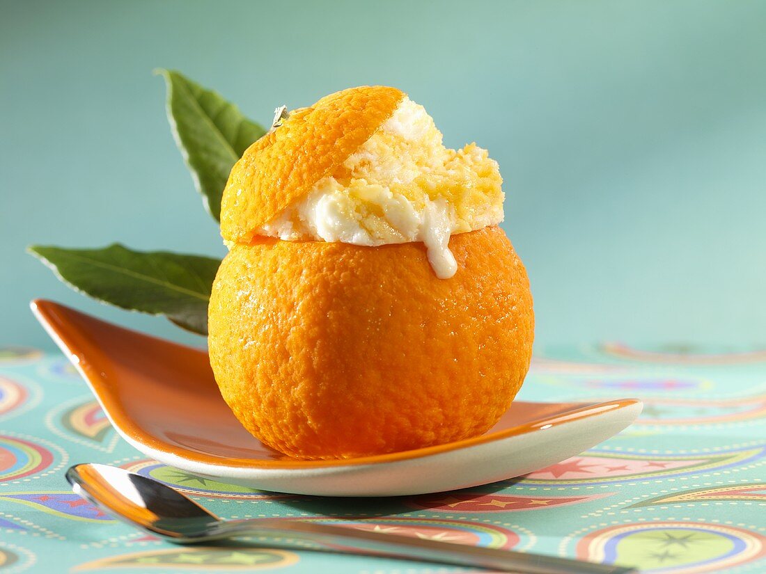 Vanilla Orange Swirl Ice Cream Filled Clementine
