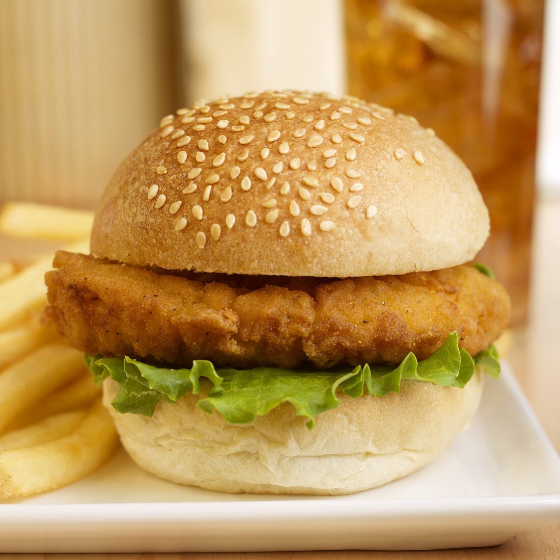 Mini Fried Chicken Sandwich with Lettuce