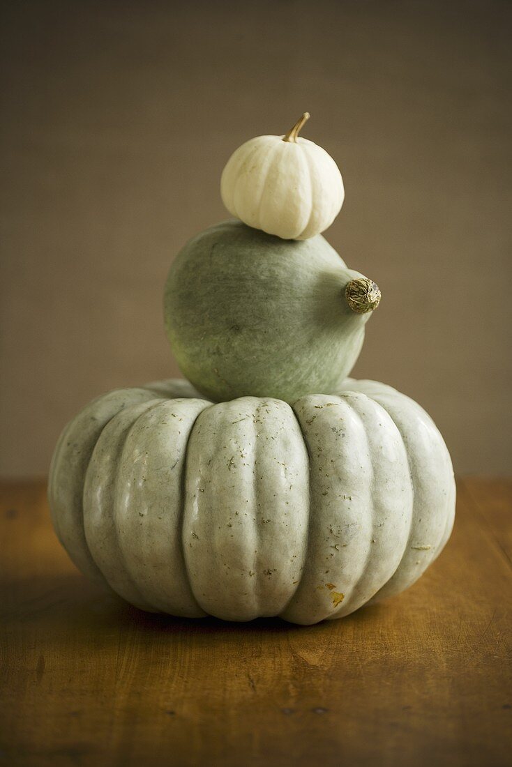 Three Assorted Squash Stacked