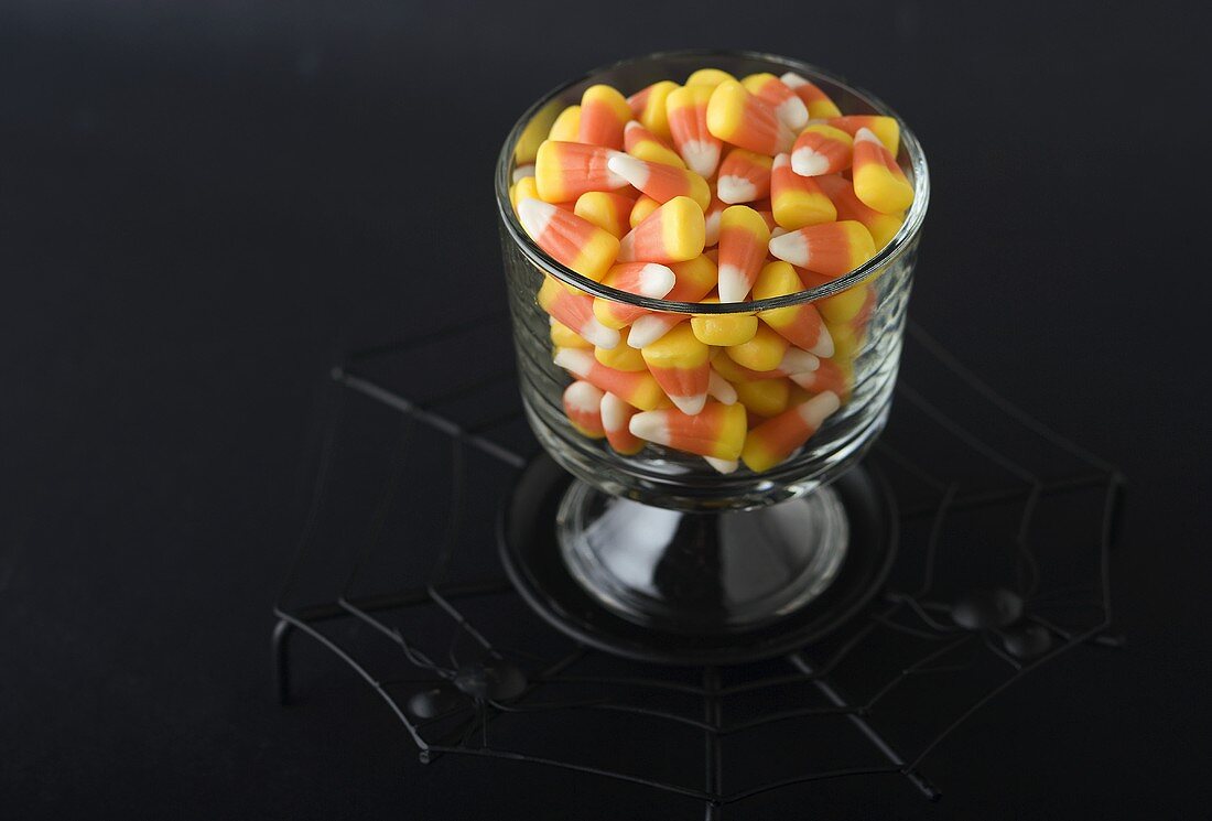 Glass Dish of Candy Corn