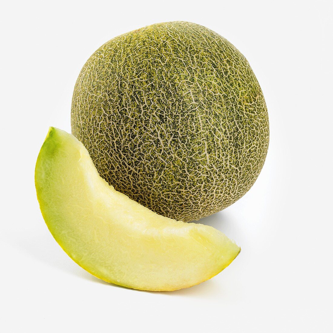 Whole Persian Melon with Slice