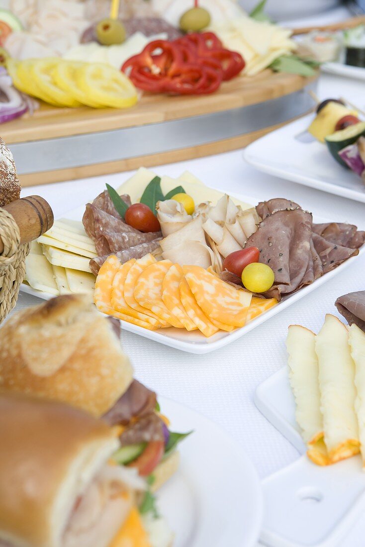 Party Spread with Sandwich Ingredients