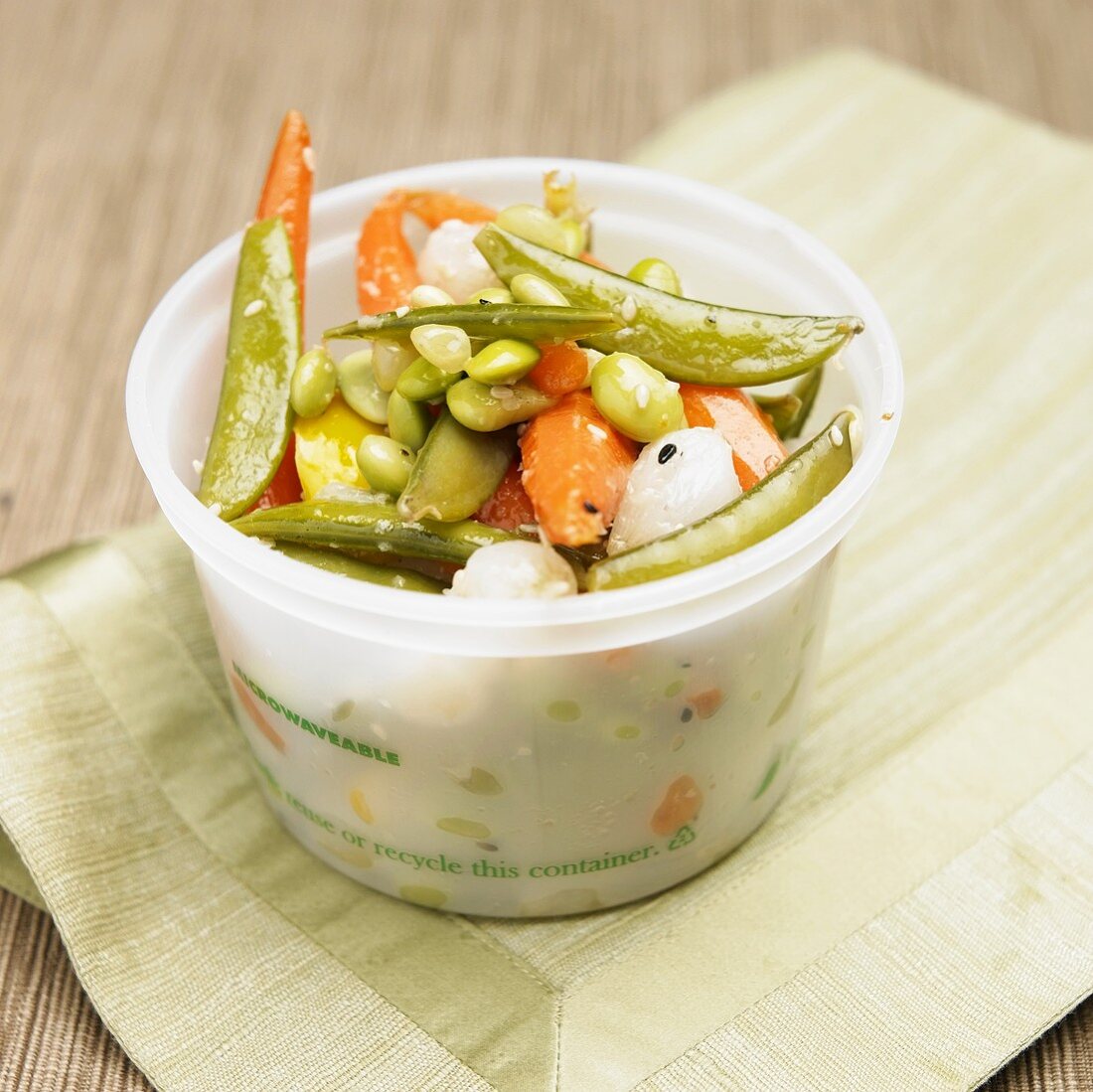 Baby Vegetable Succotash in a Plastic Container