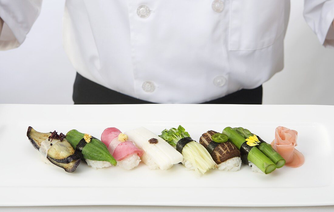 Nigiri-Sushi mit Gemüse