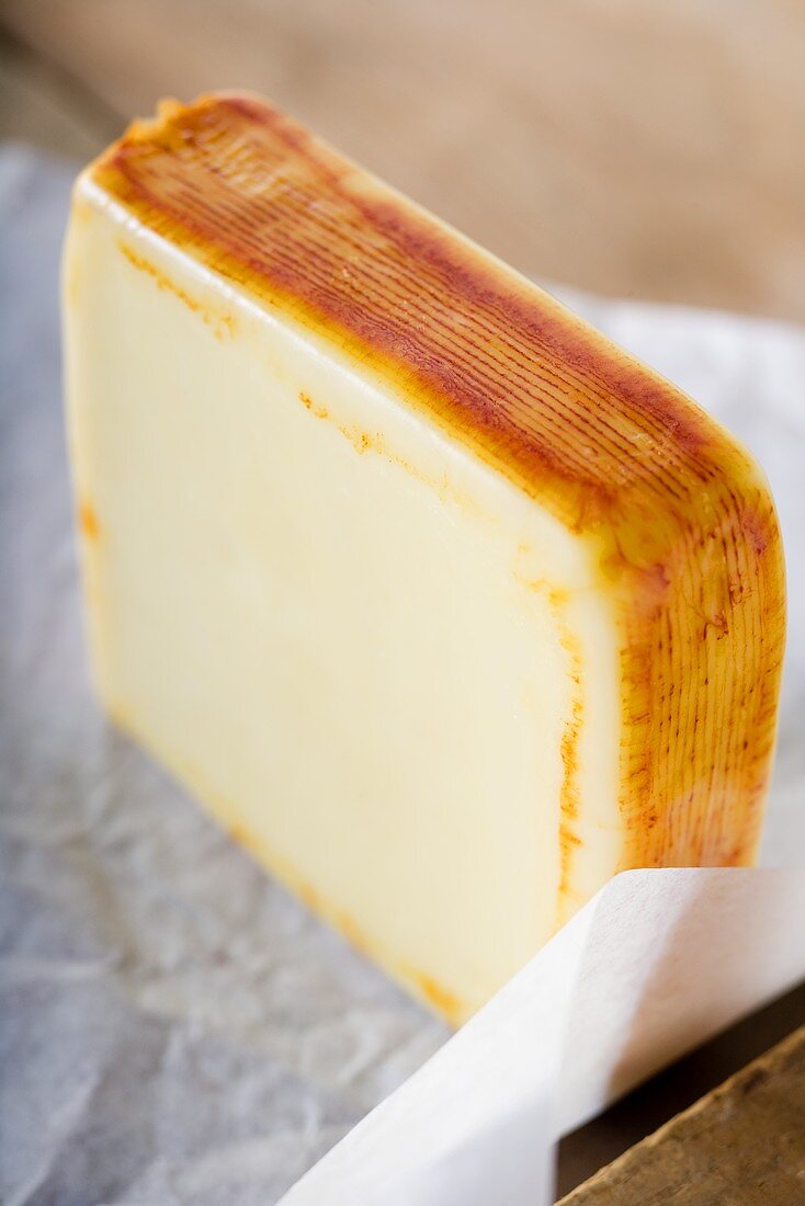 Muenster Cheese Standing on Paper