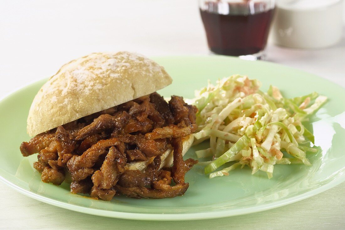 Barbecue Pork Sandwich with Cold Slaw