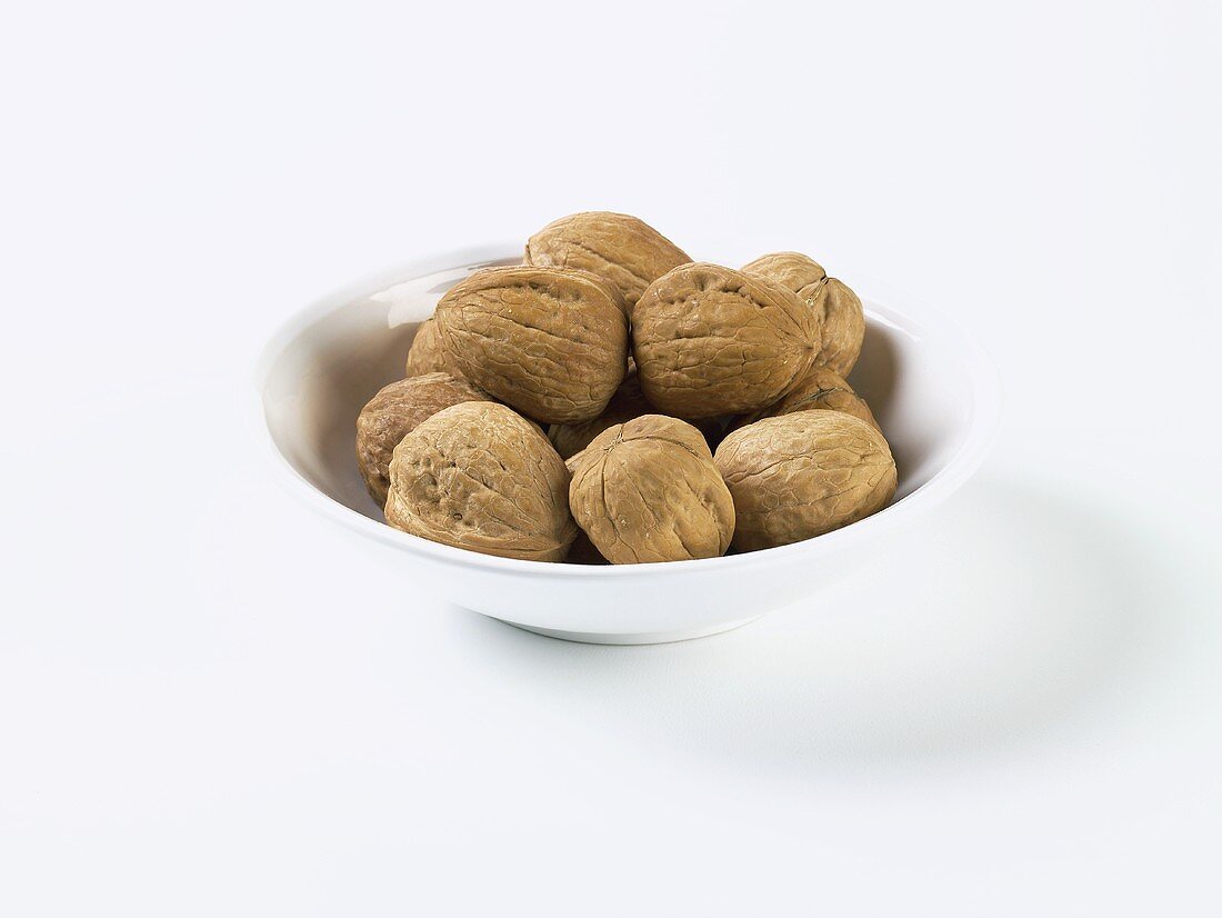 Small Bowl of Whole Walnuts