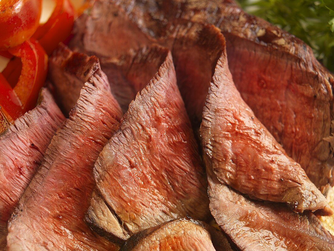 Sliced Roast Beef; Close Up