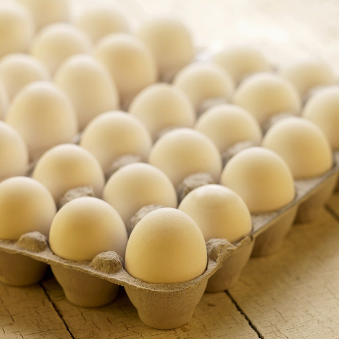 White Eggs in Cardboard Carton